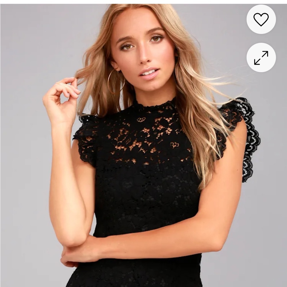 BB Dakota Priscilla Black Lace Romper - Picture 2 of 4